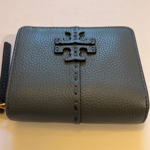 29. Tory Burch McGraw Bi-Fold Wallet Slate Blue